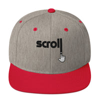 heather gray red snapback scroll down hat