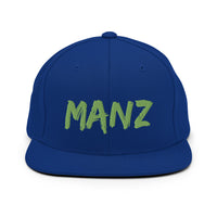 Royal blue manz snapback hat