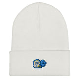 white splash play beanie