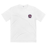 white ship chasing athletic shirt