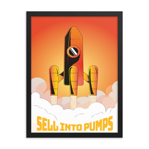 sell into pumps 18x24 black poster