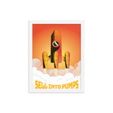 sell into pumps 12x16 white poster