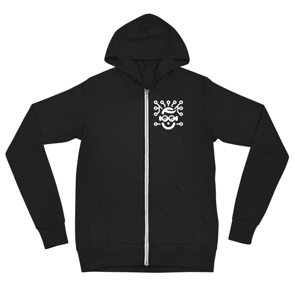 black opto bros zip up hoodie