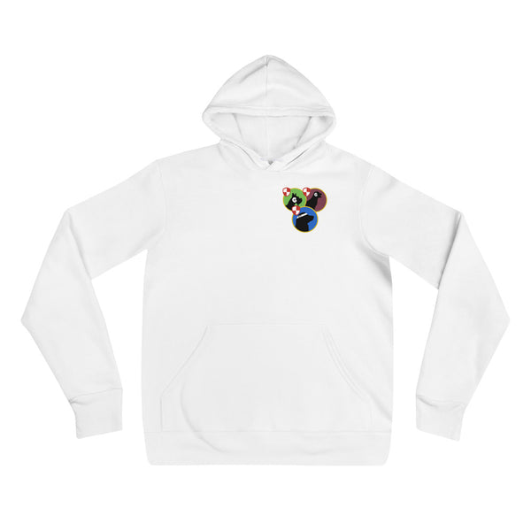 white badge bros hoodie