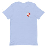 heather blue badge shirt